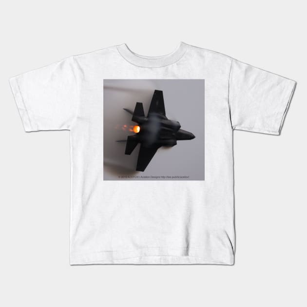 F-35A Lightning II With Afterburner And Vapor Kids T-Shirt by acefox1